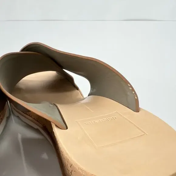 Dolce Vita Olive Green Criss Cross Cork Wedge Platform Sandal Slides Women's 9.5 - Picture 6 of 11